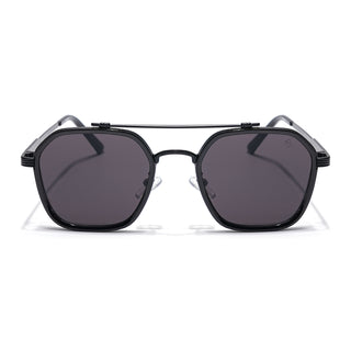 Eyejack Black Square Sunglasses for Men & Women (B80678CL904)