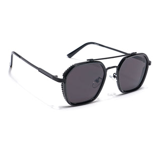 Eyejack Black Square Sunglasses for Men & Women (B80678CL904)