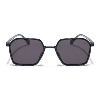 Eyejack Black Square Sunglasses for Men & Women (B80745CL836)