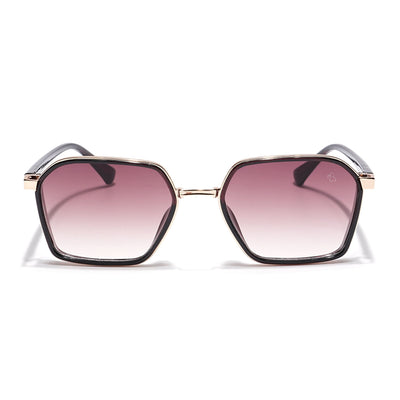 Eyejack Golden & Black Square Sunglasses for Men & Women (B80745CL838)