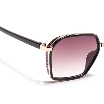 Eyejack Golden & Black Square Sunglasses for Men & Women (B80745CL838)