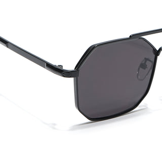 Eyejack Black Square Sunglasses for Men & Women (B80776CL882)