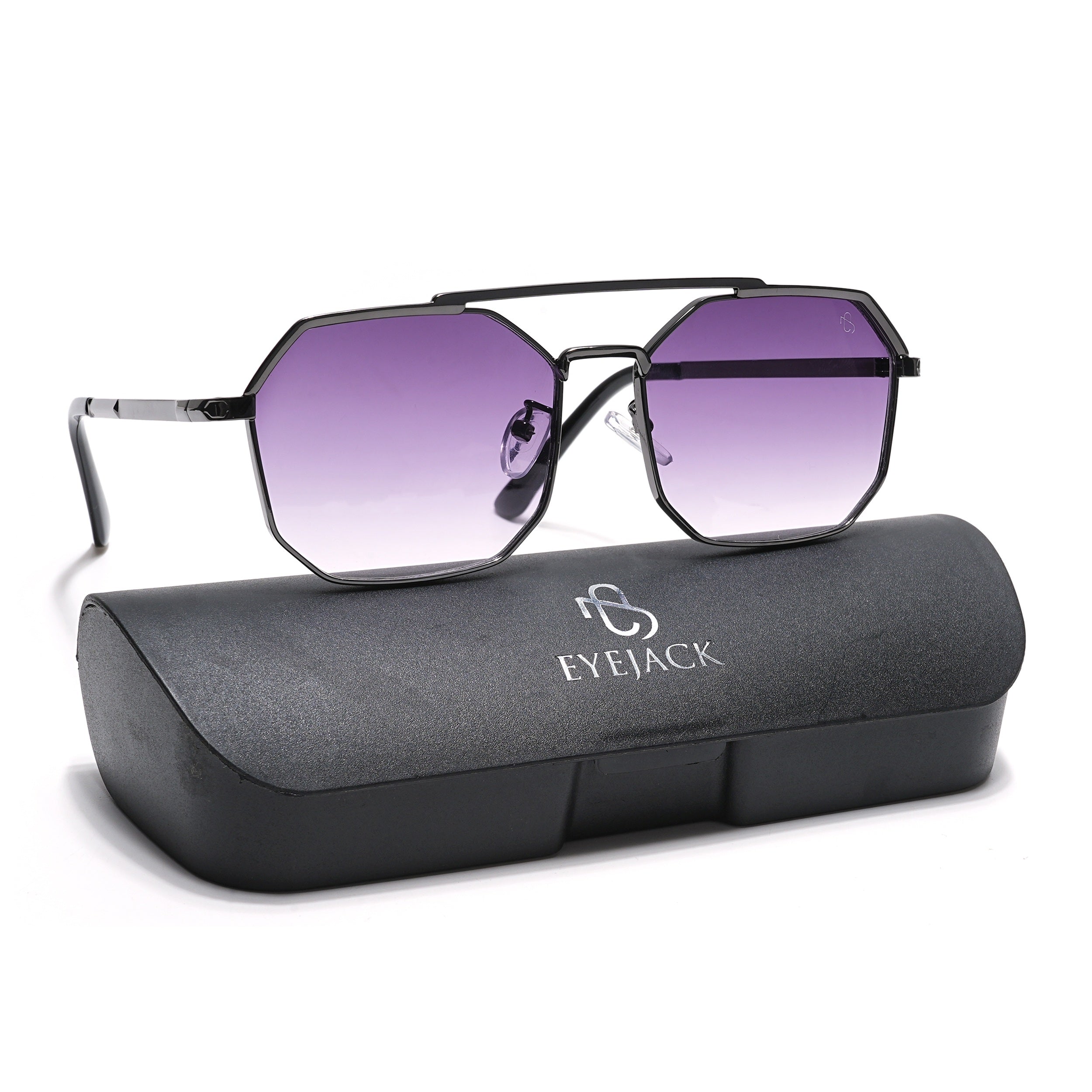 Eyejack Grey Square Sunglasses for Men Women (B80776CL883)