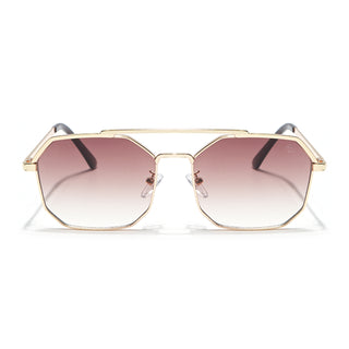 Eyejack Golden Square Sunglasses for Men & Women (B80776CL884)