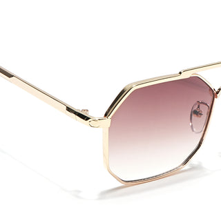 Eyejack Golden Square Sunglasses for Men & Women (B80776CL884)