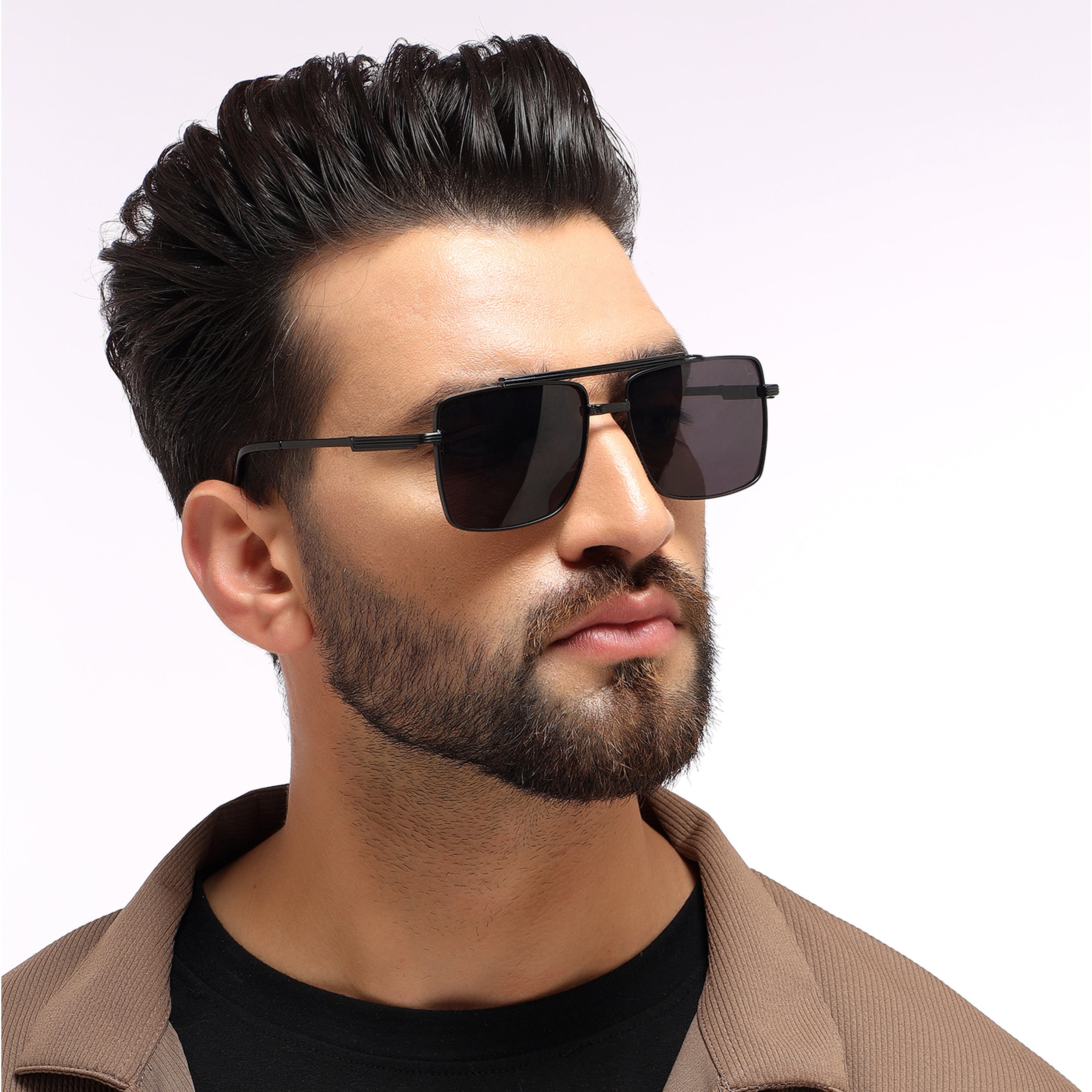 Eyejack Black Square Sunglasses for Men Women (B80787CL865