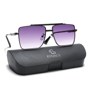 Eyejack Grey Square Sunglasses for Men & Women (B80787CL866)