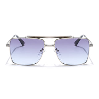 Eyejack Silver Square Sunglasses for Men & Women (B80787CL867)