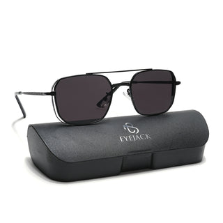 Eyejack Black Square Sunglasses for Men & Women (B8528CL879)