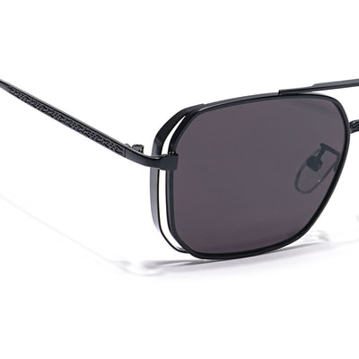Eyejack Black Square Sunglasses for Men & Women (B8528CL879)