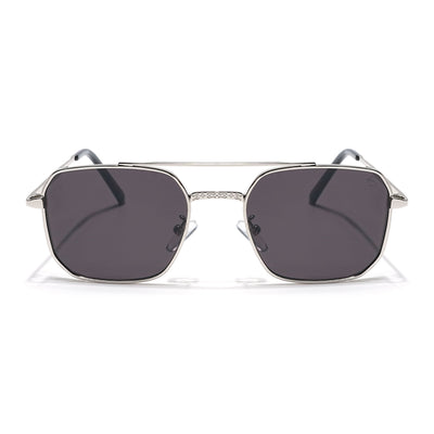 Eyejack Silver Square Sunglasses for Men & Women (B8528CL880)