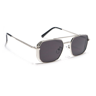 Eyejack Silver Square Sunglasses for Men & Women (B8528CL880)