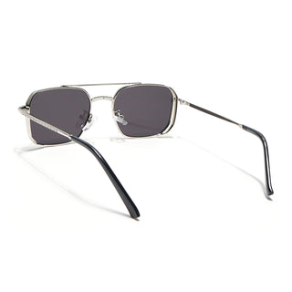 Eyejack Silver Square Sunglasses for Men & Women (B8528CL880)