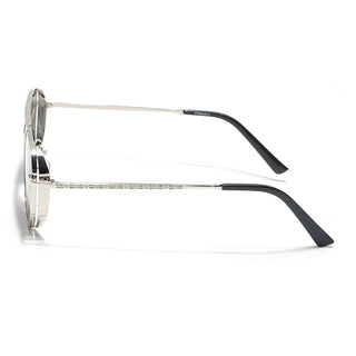 Eyejack Silver Square Sunglasses for Men & Women (B8528CL880)