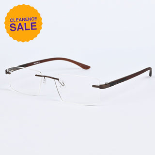 EyeJack Infinite Brown Rimless Eyeglasses for Men & Women (BG98102GE1113-C8)