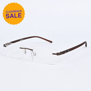 EyeJack Infinite Brown Rimless Eyeglasses for Men & Women (BG98105GE1143-C8)