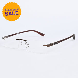 EyeJack Infinite Brown Rimless Eyeglasses for Men & Women (BG98109GE1183-C8)