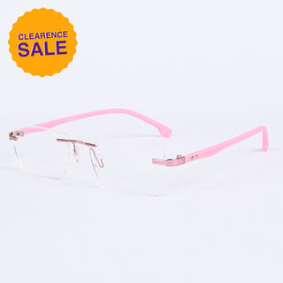 EyeJack Infinite Pink Rimless Eyeglasses for Men & Women (BG98110GE1192-C7)