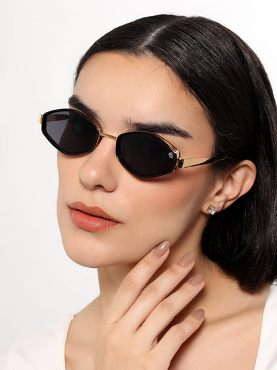 Hunter - Golden & Black Hexagonal Sunglasses (C554CL2226)