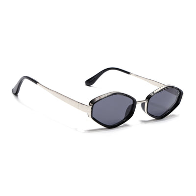 Hunter - Silver & Black Hexagonal Sunglasses (C554CL2227)