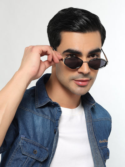 Hunter - Silver & Black Hexagonal Sunglasses (C554CL2227)