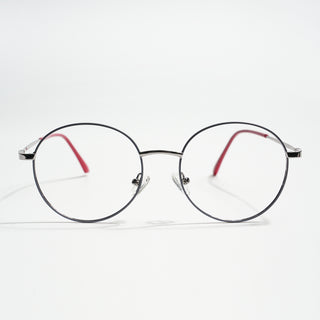 EyeJack Spectra Grey & Silver Full Rim Round Eyeglasses for Men & Women (FS93101GE1200-C5)