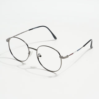 EyeJack Spectra Grey Full Rim Round Eyeglasses for Men & Women (FS93102GE1205-C3)