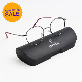 EyeJack Spectra Grey & Silver Full Rim Round Eyeglasses for Men & Women (FS93103GE1214-C5)