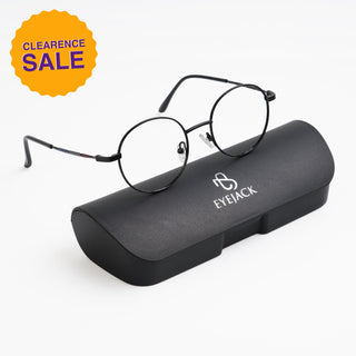 EyeJack Spectra Black Full Rim Round Eyeglasses for Men & Women (FS93104GE1218-C1)