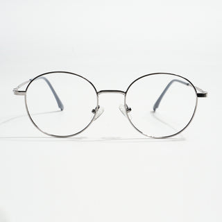 EyeJack Spectra Silver Full Rim Round Eyeglasses for Men & Women (FS93106GE1229-C2)