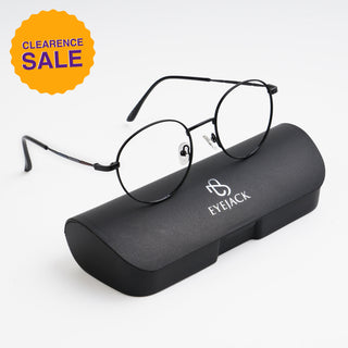 EyeJack Spectra Black Full Rim Round Eyeglasses for Men & Women (FS93110GE1254-C1)