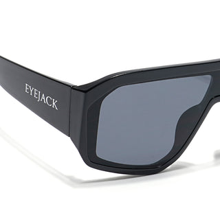 Eyejack Black Oversize Sunglasses for Men & Women (ID2329CL860)