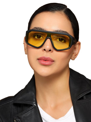 Supremo - Black Oversize Sunglasses I Yellow Lenses (ID2329CL861)