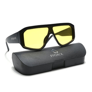 Eyejack Black Oversize Sunglasses for Men & Women (ID2329CL861)