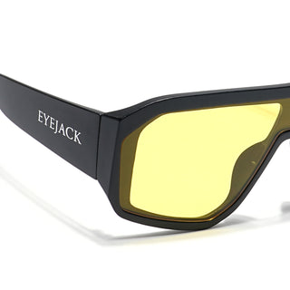 Eyejack Black Oversize Sunglasses for Men & Women (ID2329CL861)