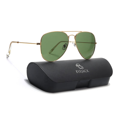 Classic Golden Aviator I Green Lense - (3025CL981)