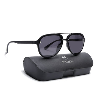 Eyejack Black Aviator Polarized Sunglasses for Men & Women (P025PCL2145)