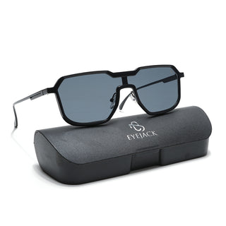 Eyejack Black Square Sunglasses for Men & Women (RH9522CL858)