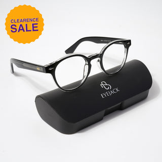 HEXXA Black & Transparent Round Eyeglasses for Men & Women (S9011CL477-C2)