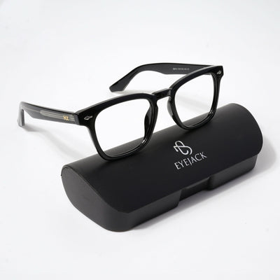 HEXXA Shine Black Square Eyeglasses for Men & Women (S9014CL484-C1)