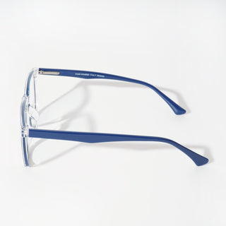 EyeJack Vortex Transparent Blue Rectangle Eyeglasses for Men & Women (SL001CL02-C4)