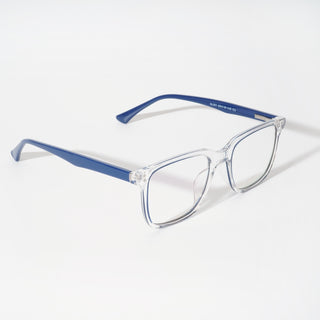 EyeJack Vortex Transparent Blue Rectangle Eyeglasses for Men & Women (SL001CL02-C4)