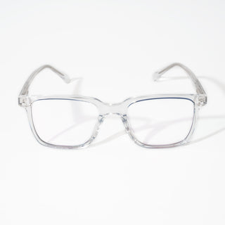 EyeJack Vortex Transparent Blue Rectangle Eyeglasses for Men & Women (SL001CL04-C1)