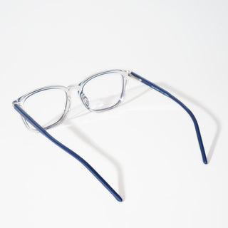 EyeJack Vortex Transparent Blue Rectangle Eyeglasses for Men & Women (SL002CL07-C2)