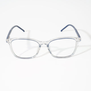 EyeJack Vortex Transparent Blue Rectangle Eyeglasses for Men & Women (SL002CL07-C2)