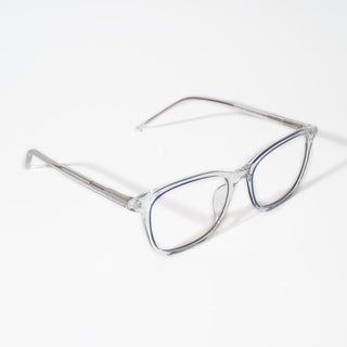 EyeJack Vortex Transparent Blue Rectangle Eyeglasses for Men & Women (SL002CL09-C3)