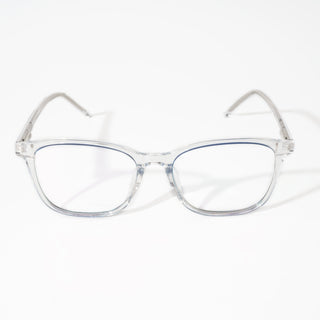 EyeJack Vortex Transparent Blue Rectangle Eyeglasses for Men & Women (SL002CL09-C3)