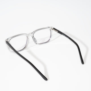 EyeJack Vortex Transparent Black Rectangle Eyeglasses for Men & Women (SL003CL11-C1)