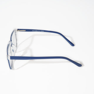 EyeJack Vortex Transparent Blue Rectangle Eyeglasses for Men & Women (SL003CL12-C2)