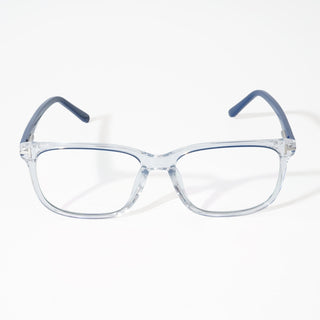 EyeJack Vortex Transparent Blue Rectangle Eyeglasses for Men & Women (SL003CL12-C2)